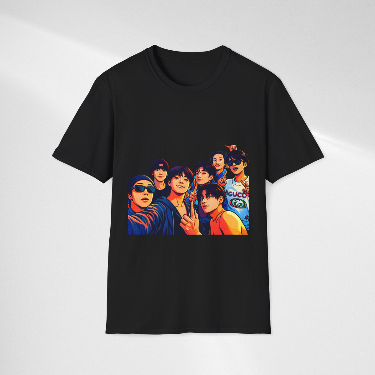 BTS K-Pop Group Photo T-Shirt — Colorful Band Portrait Tee