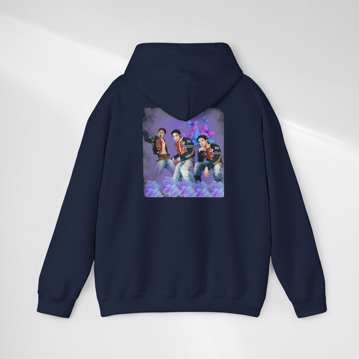 JHOPE Photo Hoodie — Purple Watercolor Floral Crew Sweatshirt