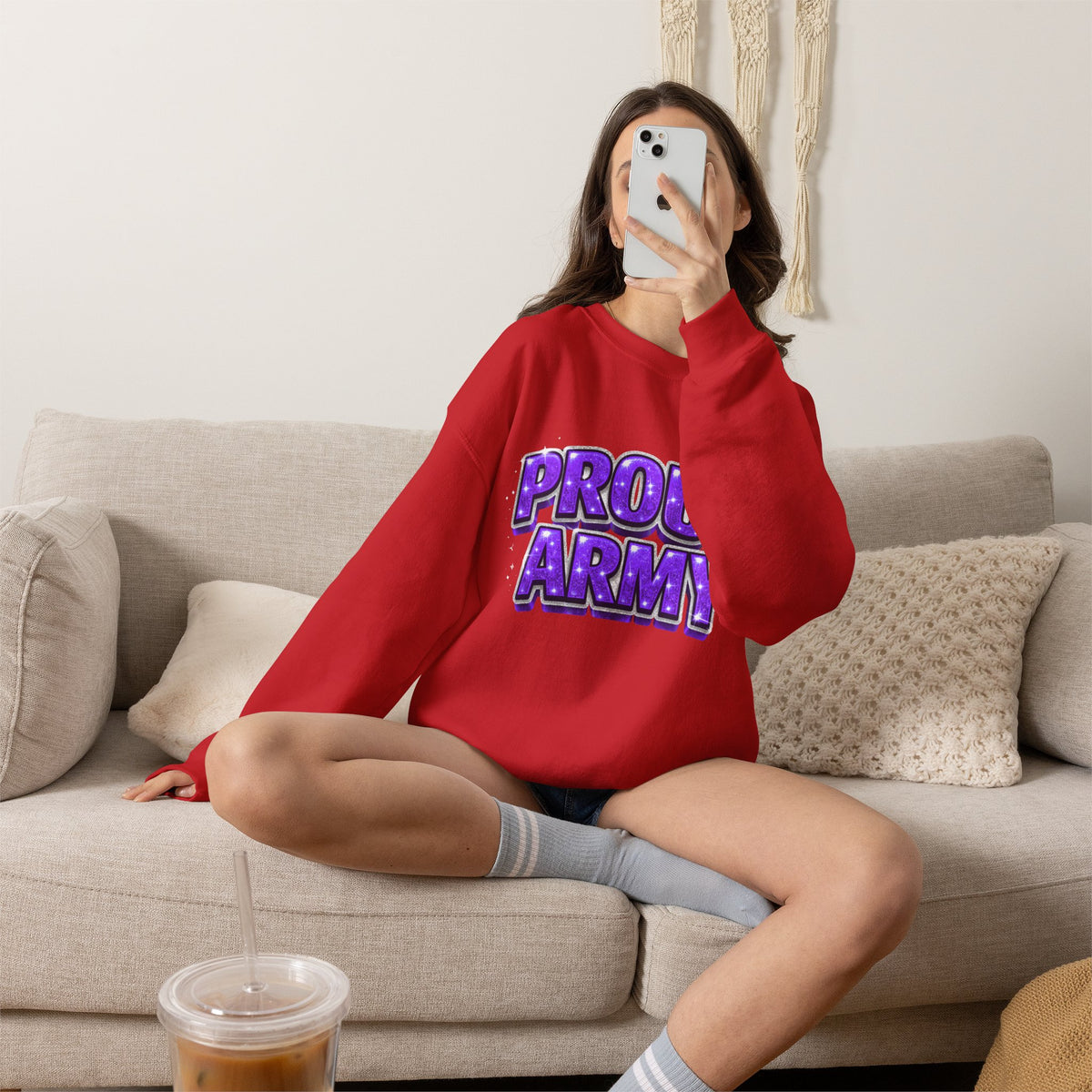 Proud Army Crewneck Sweatshirt — Support Pullover