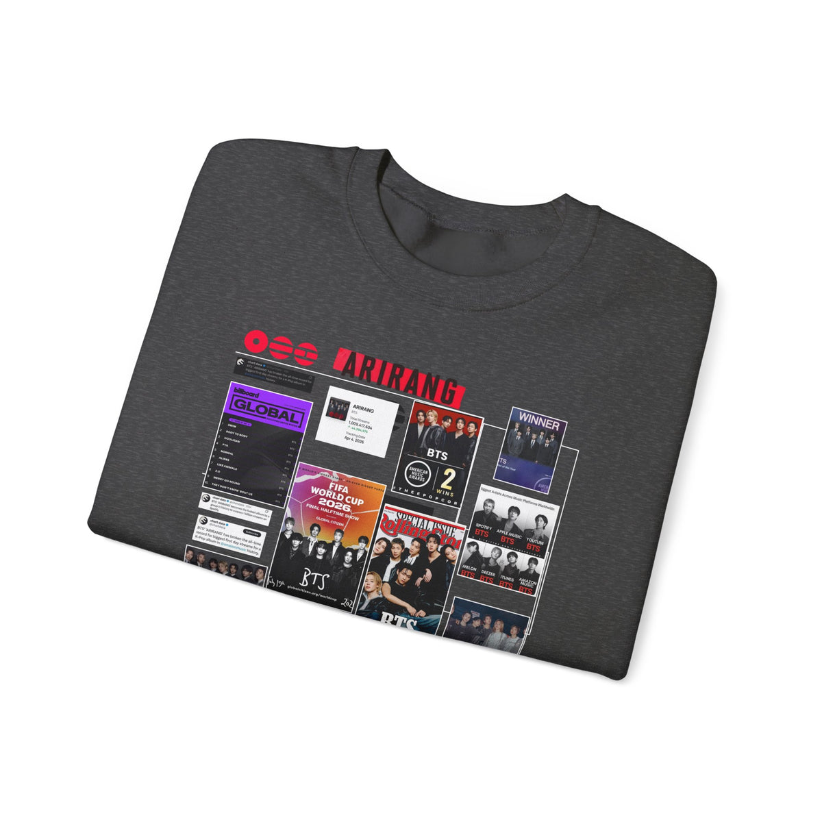 BTS Collage Graphic Crewneck Sweatshirt — Music Poster Design