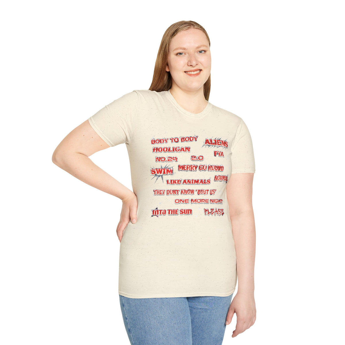 BTS Band Tee — Red  Text Graphic T‑Shirt