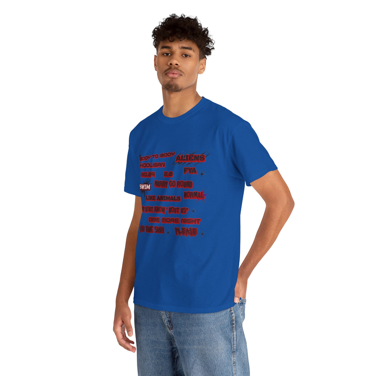 BTS ARIRANG Graphic Tee — Distorted Red Text Band Shirt