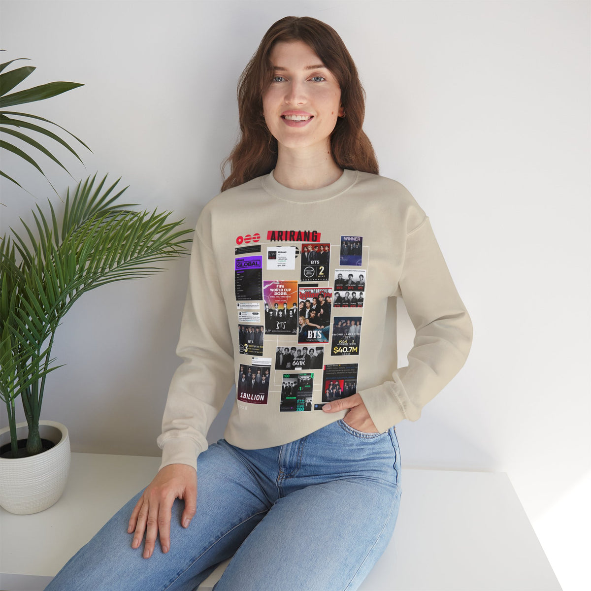 BTS Collage Graphic Crewneck Sweatshirt — Music Poster Design