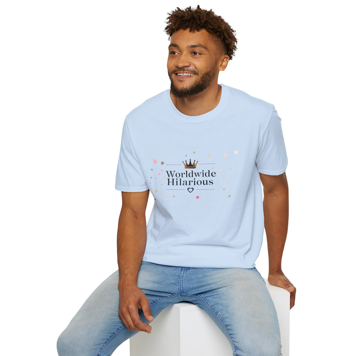 Worldwide Hilarious T-Shirt — Cute Crown & Star Graphic