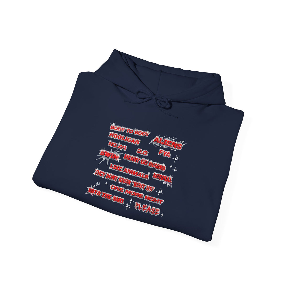 BTS Text Graphic Hoodie —  Red Script Sweatshirt