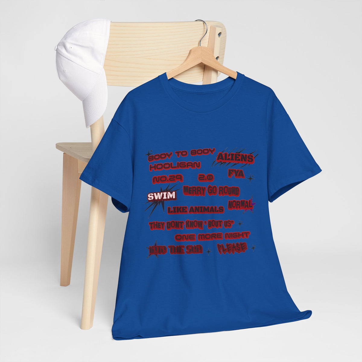 BTS ARIRANG Graphic Tee — Distorted Red Text Band Shirt