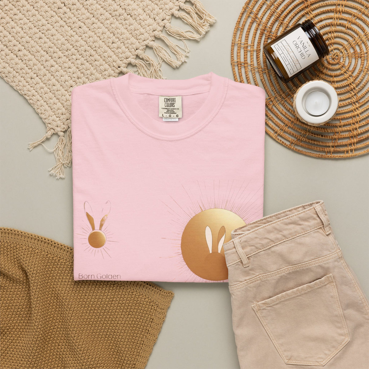 JK Gold Bunny Minimalist T-Shirt