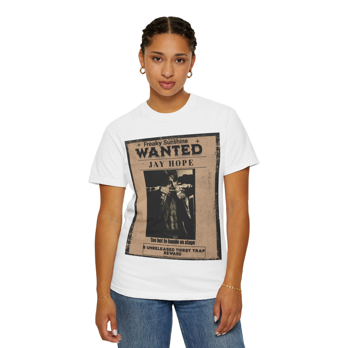 Wanted Poster Graphic T-Shirt — "Freaky Sunshine: Jay Hope" Vintage Style
