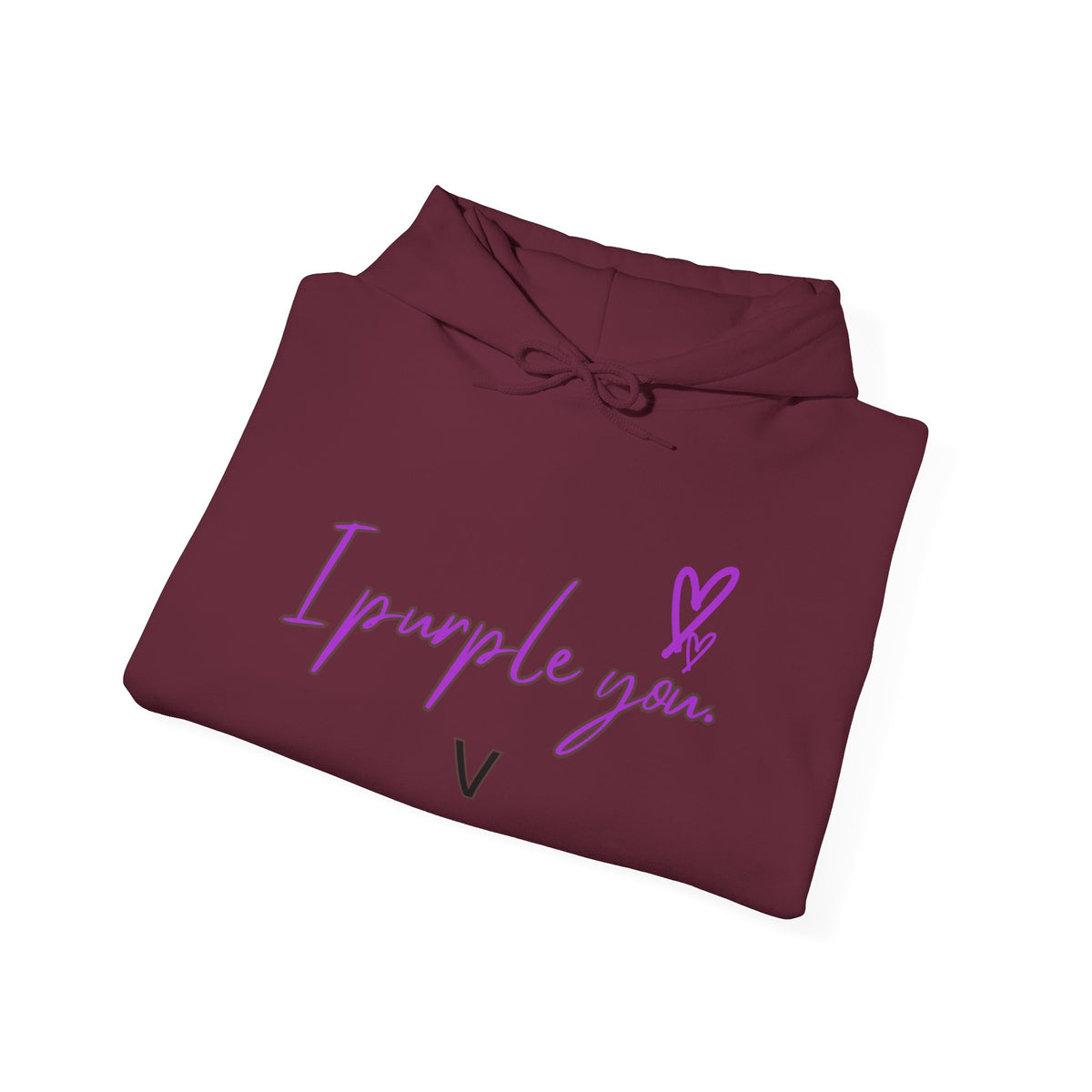 I Purple You Hoodie — K-Pop BTS Inspired Heart Script Sweatshirt