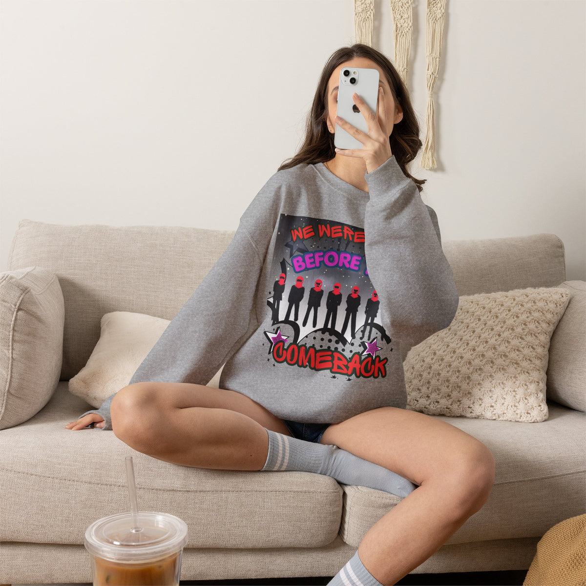 Crewneck Sweatshirt — BTS  the Comeback” Retro Pop Graphic