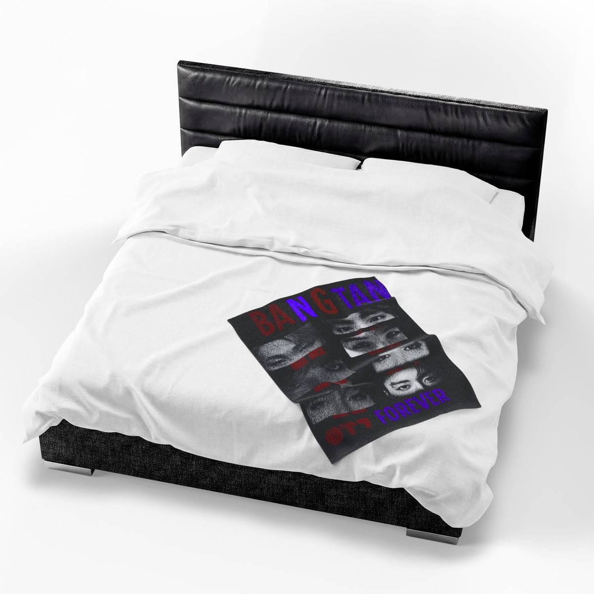 Bangtan Forever Velveteen Plush Blanket — BTS Eyes Collage Throw