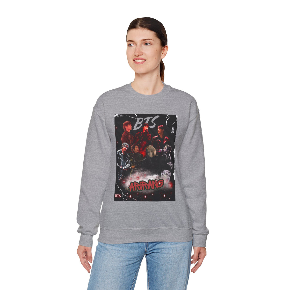 K-Pop Graphic Crewneck Sweatshirt — BTS Aesthetic Fan Design
