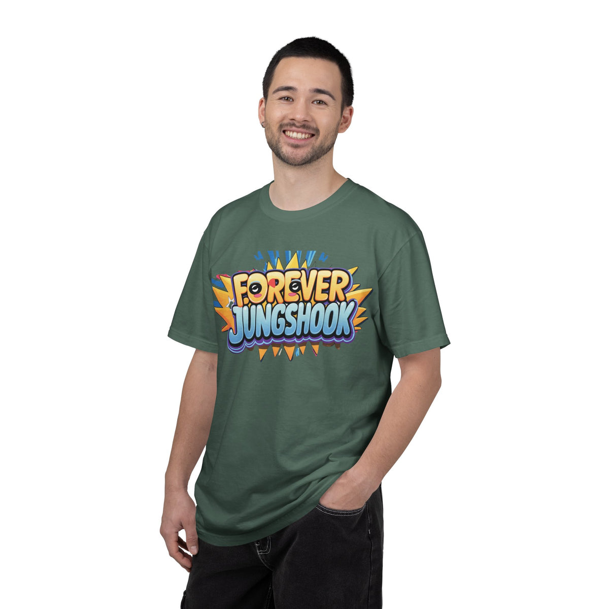 Forever Jungshook T-Shirt — Colorful Fan Graphic Tee