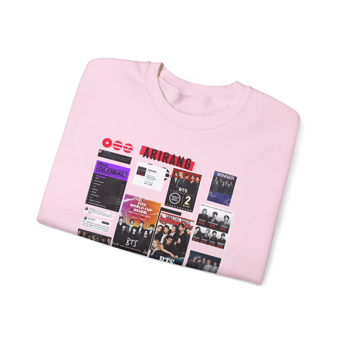 BTS Collage Graphic Crewneck Sweatshirt — Music Poster Design
