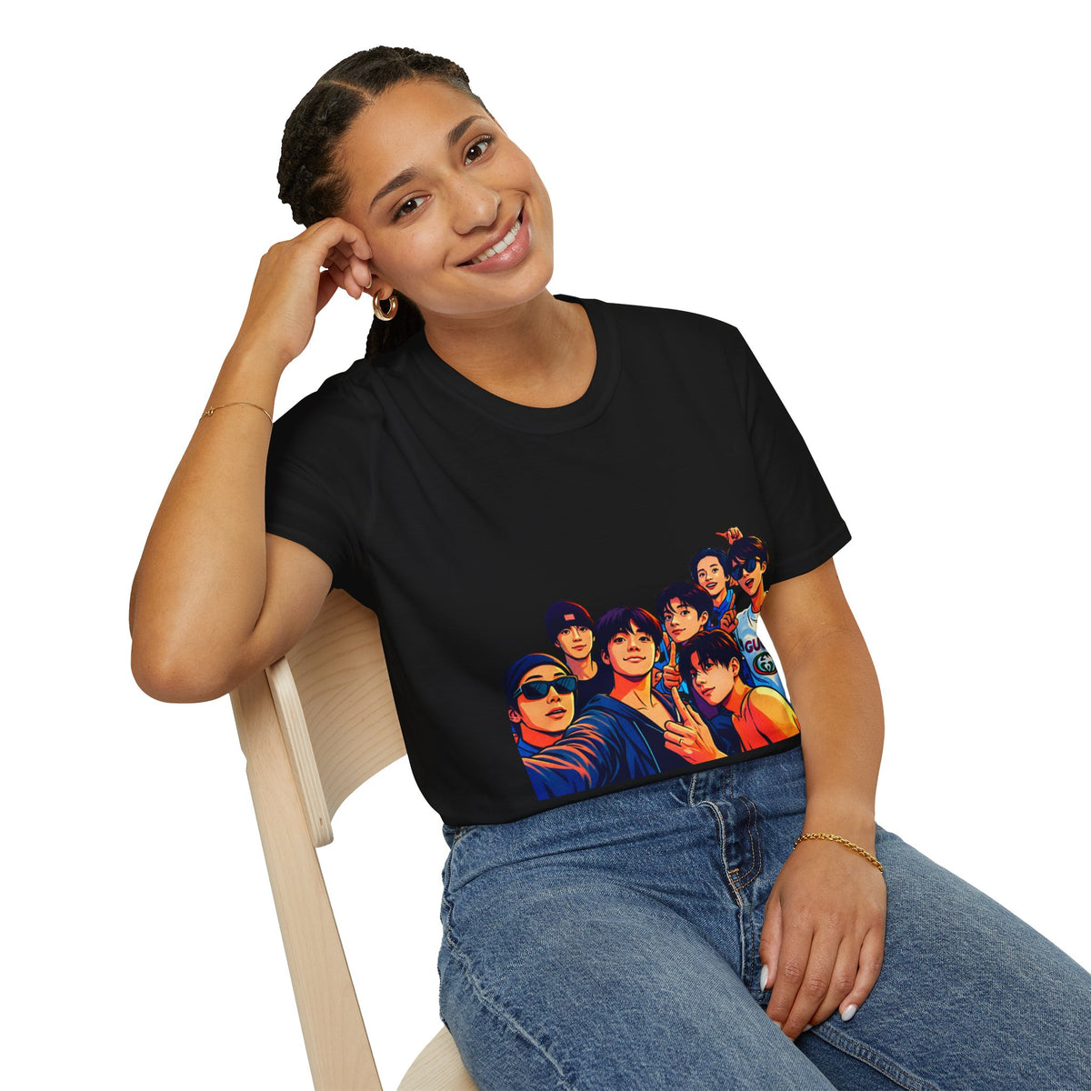 BTS K-Pop Group Photo T-Shirt — Colorful Band Portrait Tee
