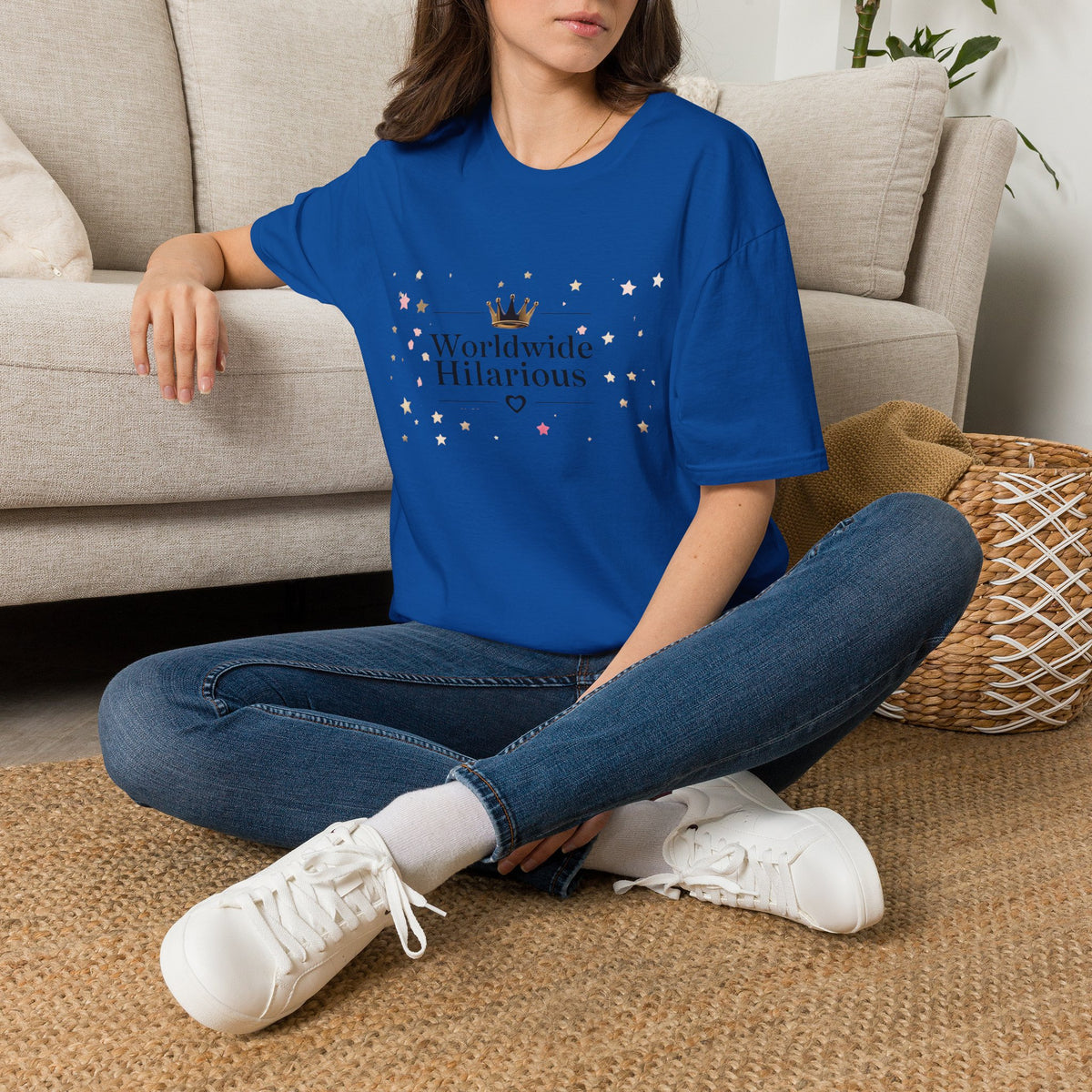 Worldwide Hilarious T-Shirt — Cute Crown & Star Graphic