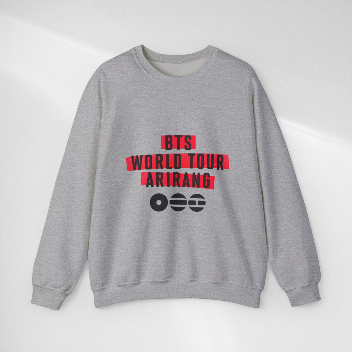 BTS ARMY Crewneck Sweatshirt — “BTS World Tour Arirang” Front & “Army Forever Bangtan Forever” Back