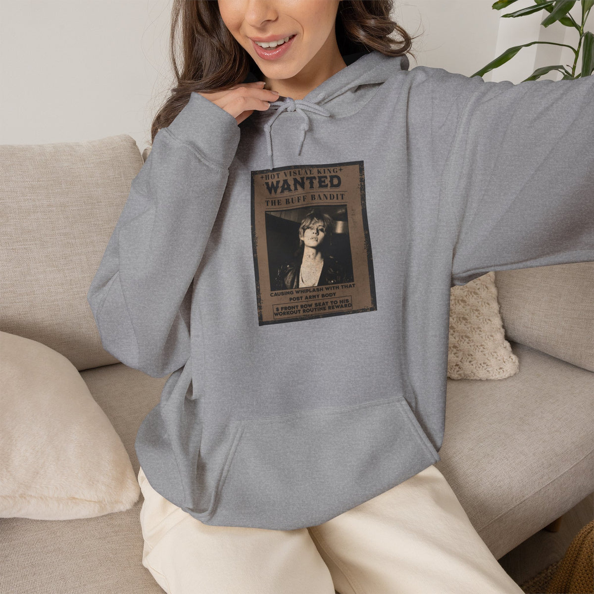 Vintage 'WANTED' Poster Hoodie — Retro V Design