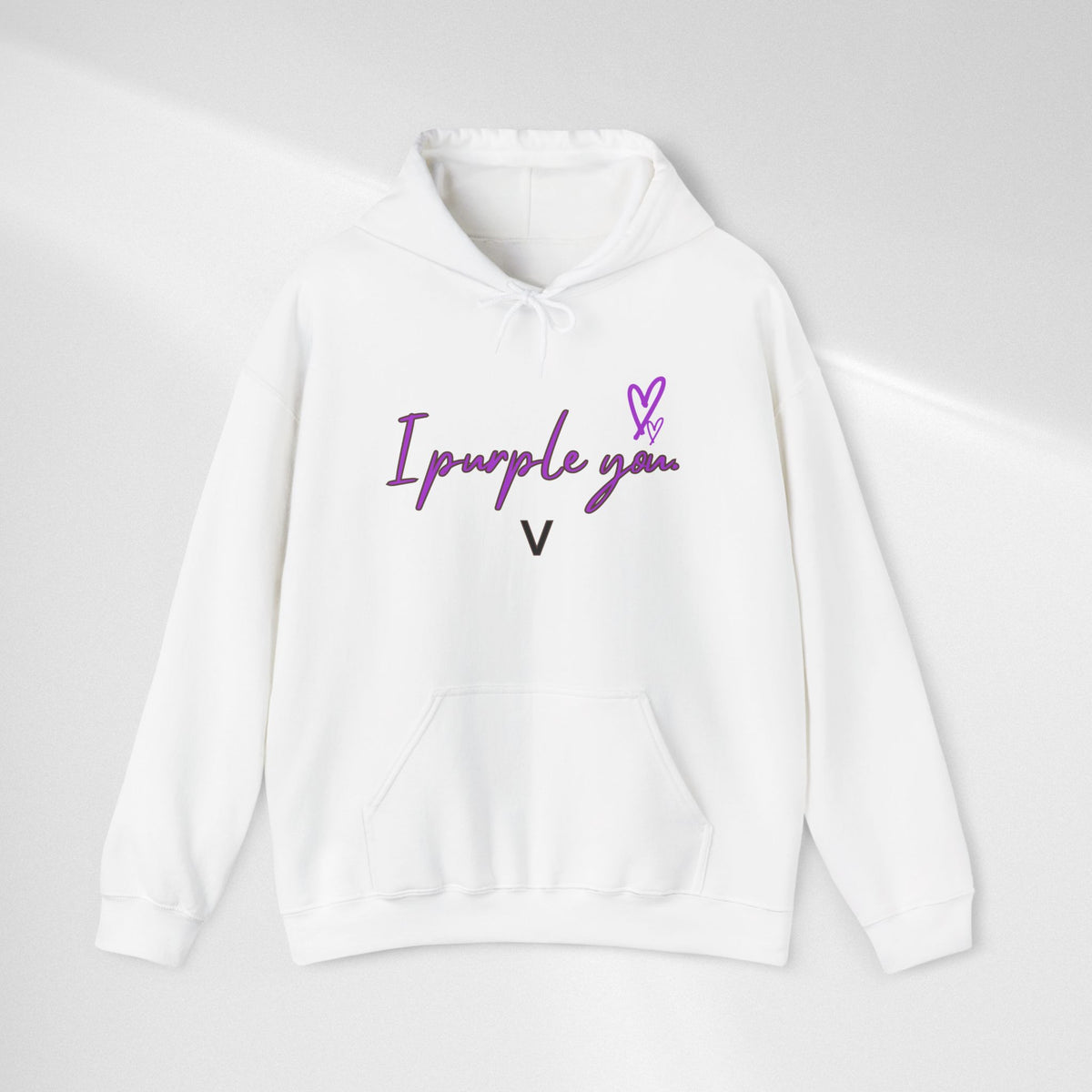 I Purple You Hoodie — K-Pop BTS Inspired Heart Script Sweatshirt