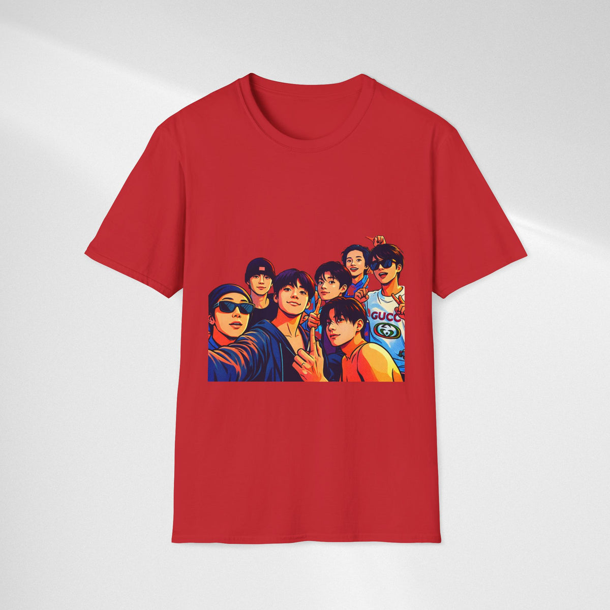 BTS K-Pop Group Photo T-Shirt — Colorful Band Portrait Tee