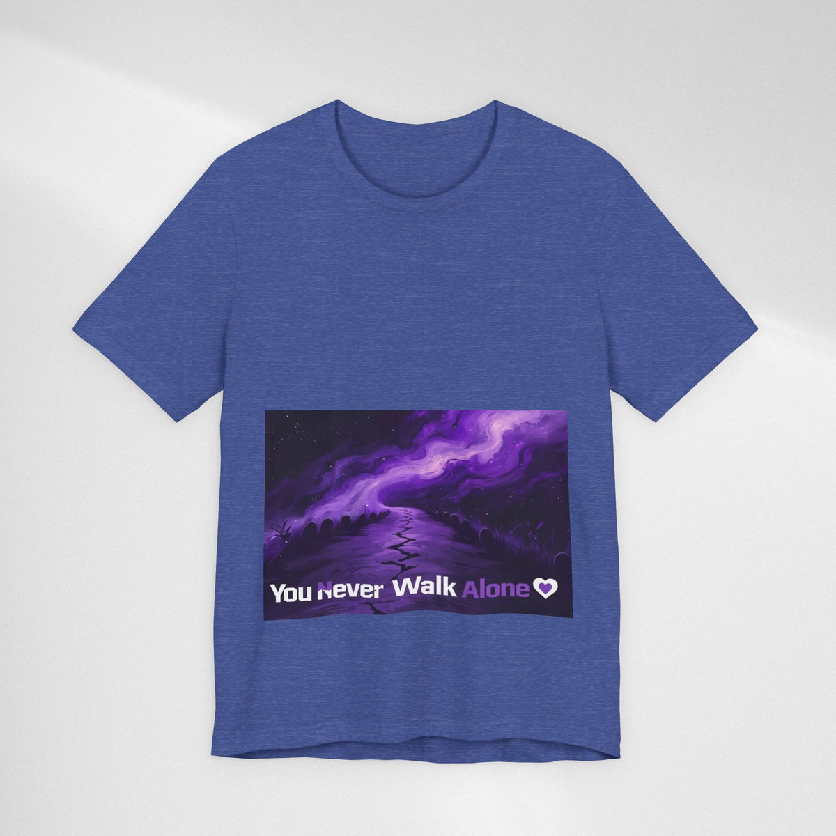 You Never Walk Alone Tee — Purple Nebula Graphic T-Shirt