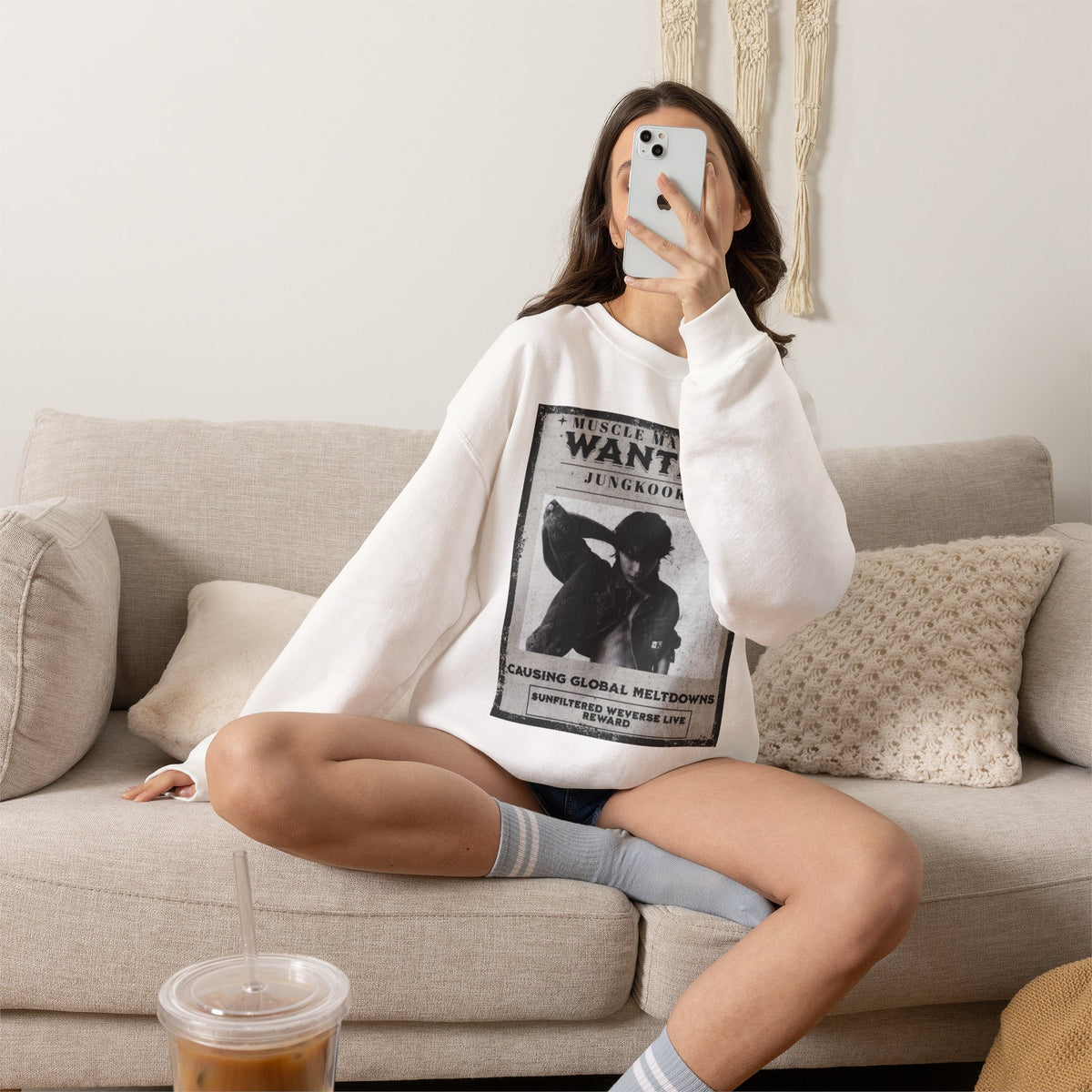 Wanted Poster Crewneck Sweatshirt — Vintage 'Wanted' Graphic Pullover