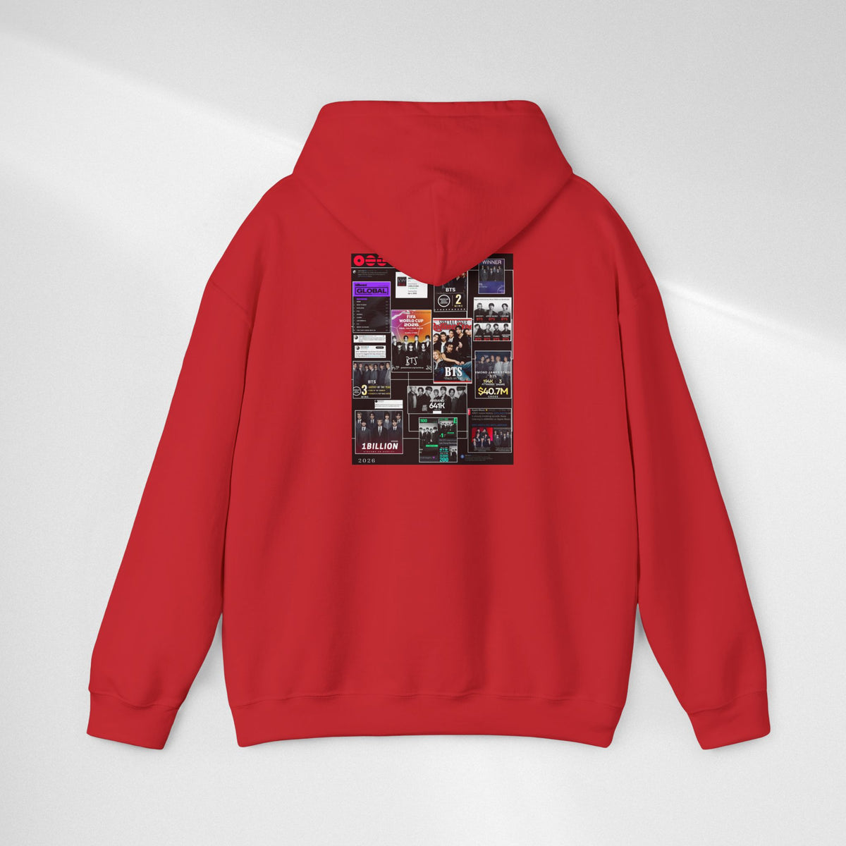BTS Collage Hoodie — Retro Music Posters Graphic Sweatshirt