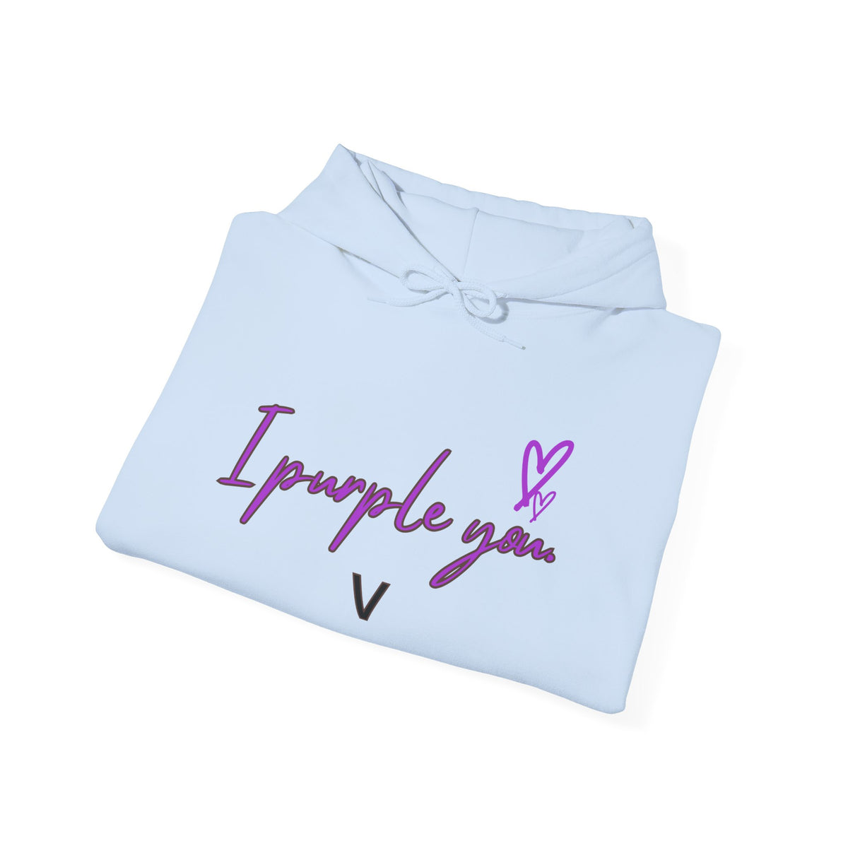 I Purple You Hoodie — K-Pop BTS Inspired Heart Script Sweatshirt