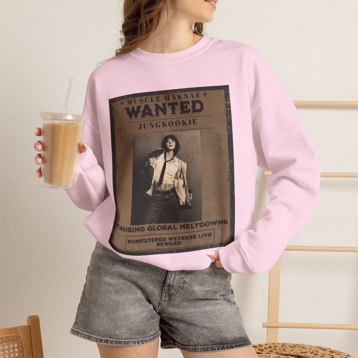 Wanted “Jungkook” Poster Crewneck Sweatshirt
