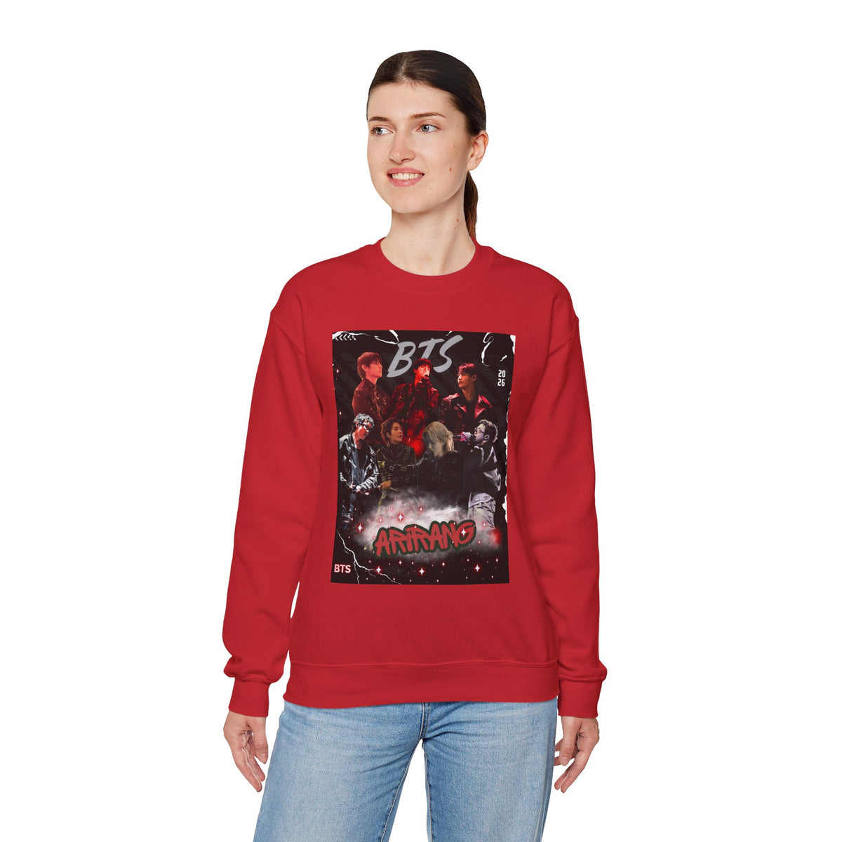 K-Pop Graphic Crewneck Sweatshirt — BTS Aesthetic Fan Design