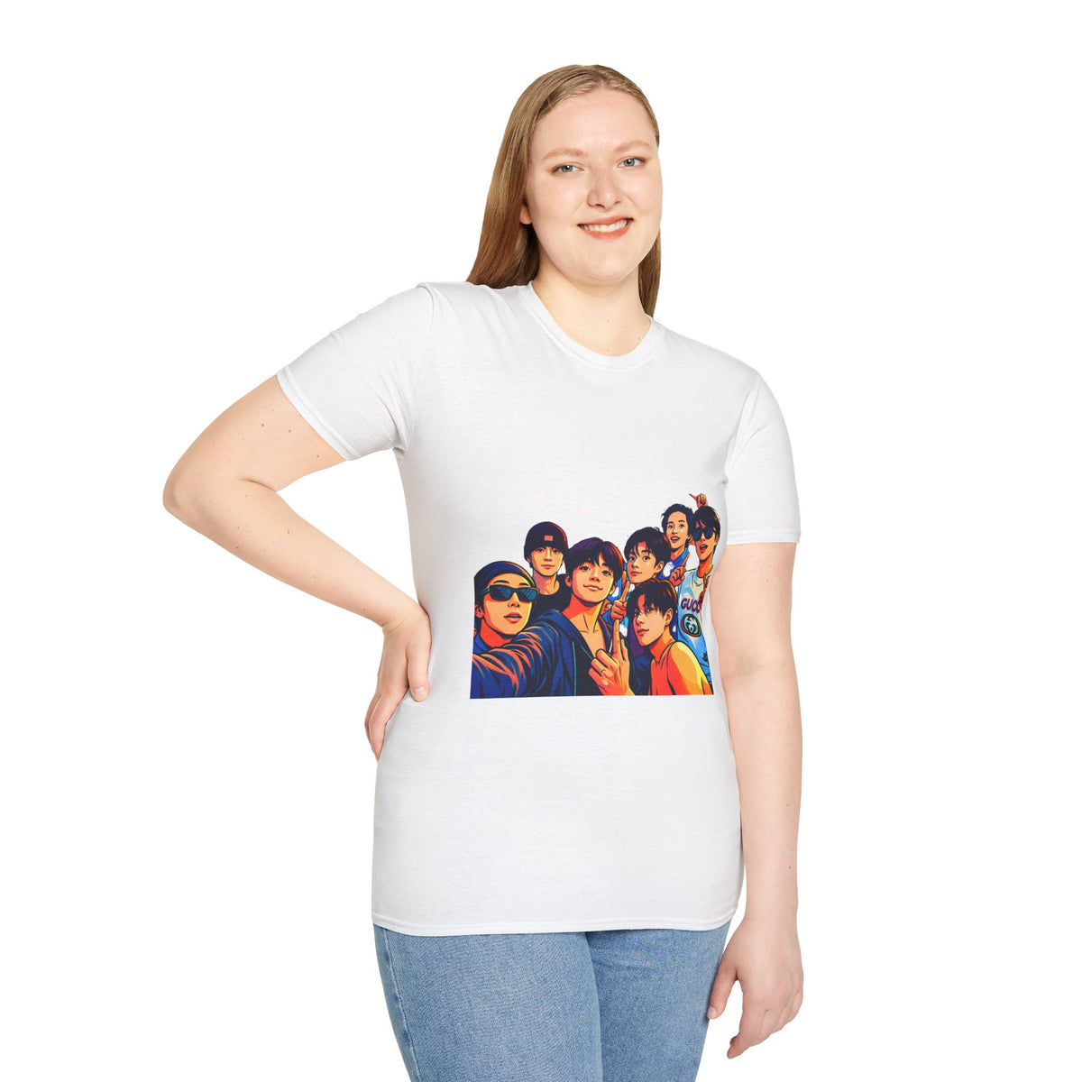 BTS K-Pop Group Photo T-Shirt — Colorful Band Portrait Tee