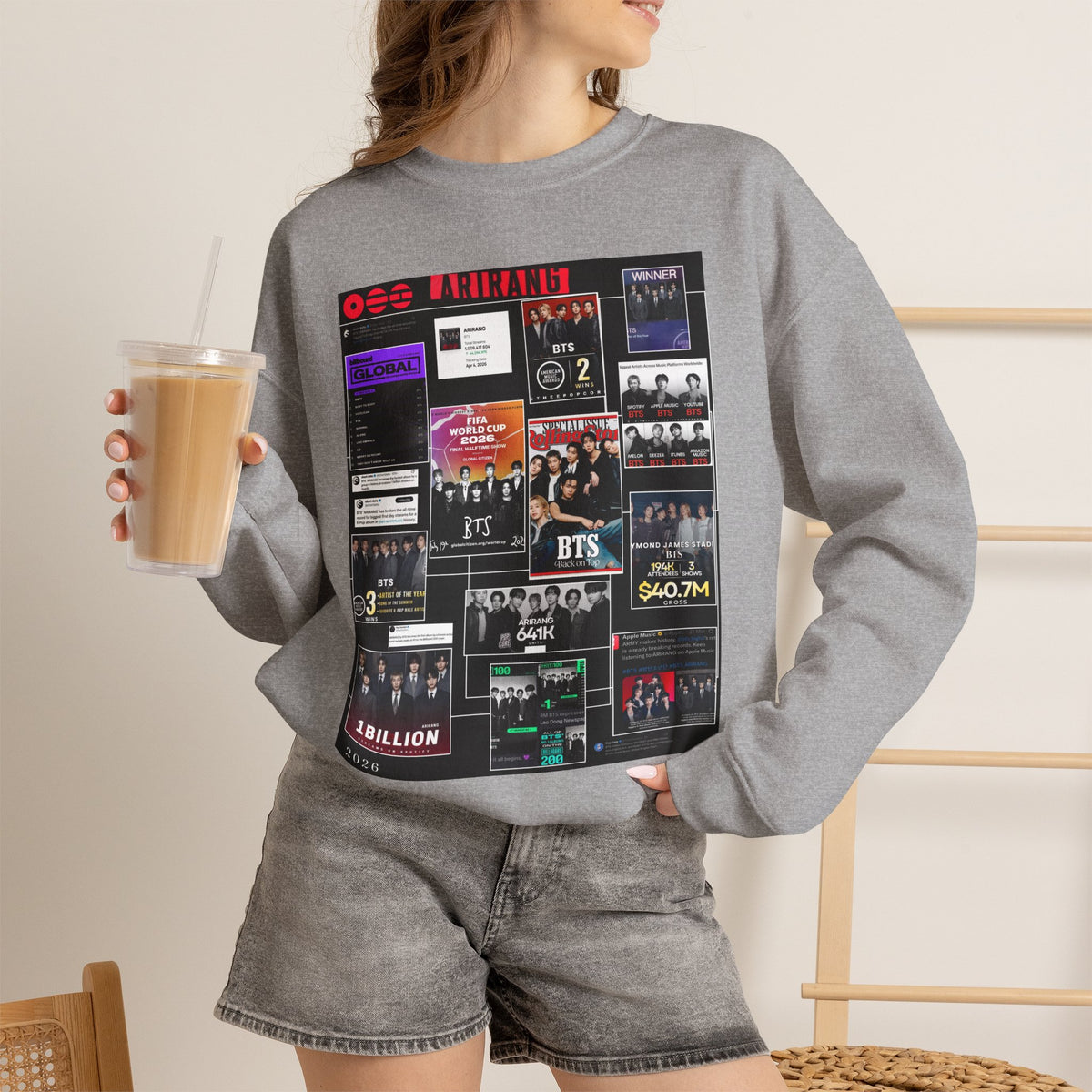Collage Graphic Sweatshirt — BTS Moments Photo Montage Crewneck