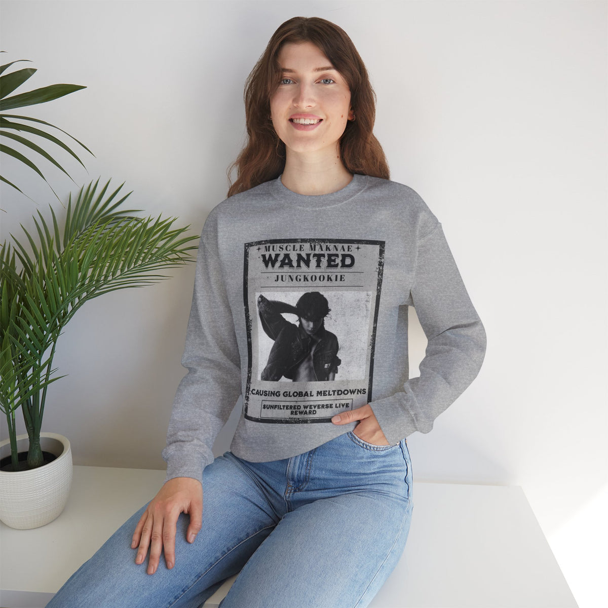 Wanted Poster Crewneck Sweatshirt — Vintage 'Wanted' Graphic Pullover