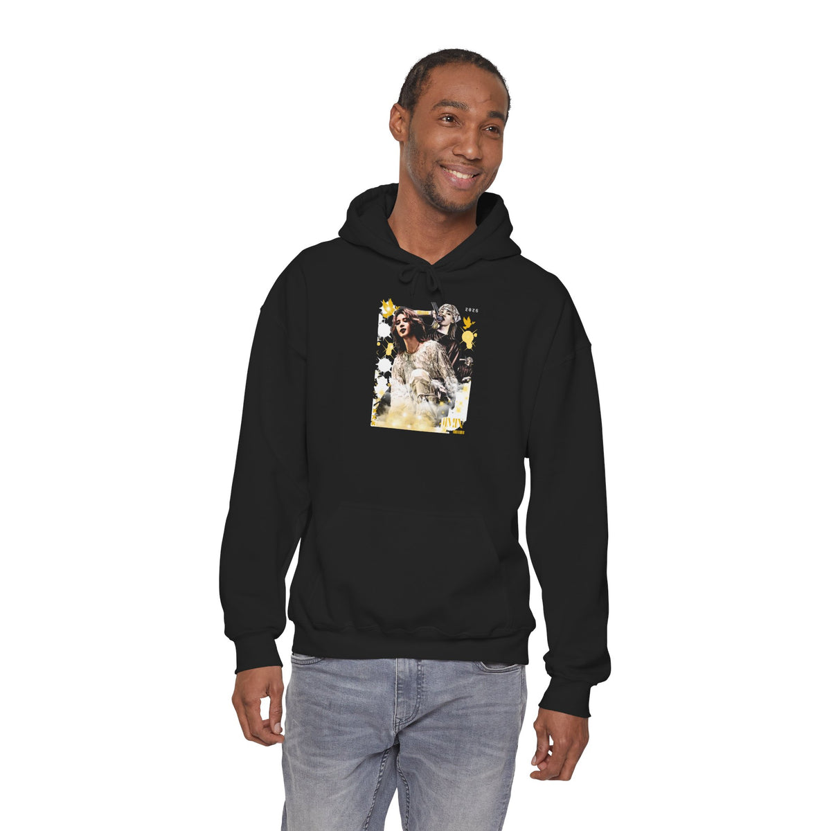 Jimin 95 Hoodie — K-Pop Fan Pullover with Photo Collage Front & Graphic Back