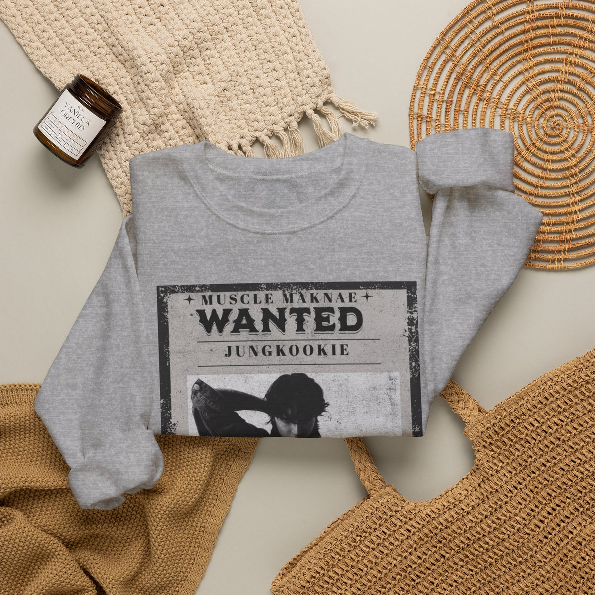 Wanted Poster Crewneck Sweatshirt — Vintage 'Wanted' Graphic Pullover