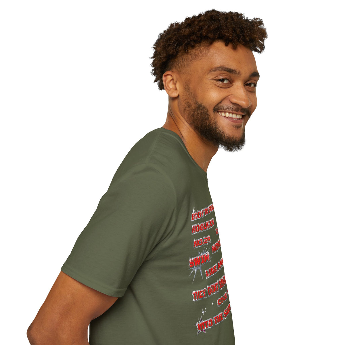 BTS Band Tee — Red  Text Graphic T‑Shirt