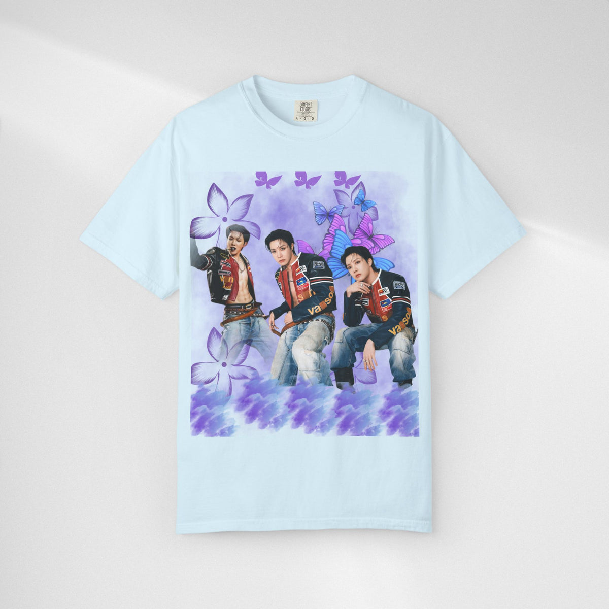JHOPE Graphic T-Shirt — Purple Floral Portrait Tee