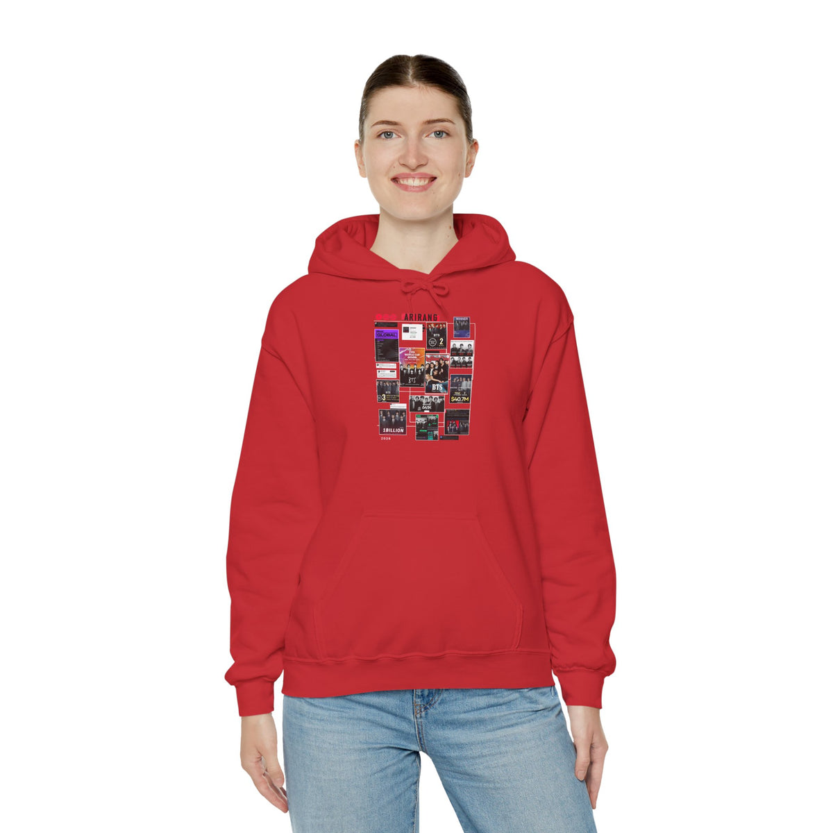 BTS Collage Hoodie — Retro Music Posters Graphic Sweatshirt