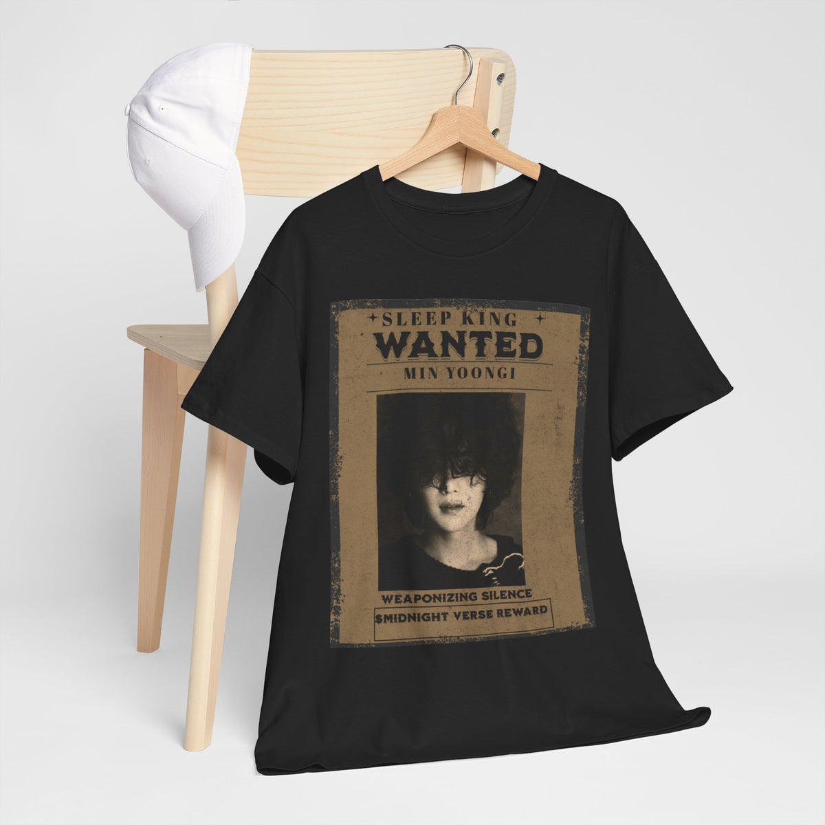 Suga Wanted Poster T-Shirt — "Sleep King Wanted" Vintage Horror Graphic Tee