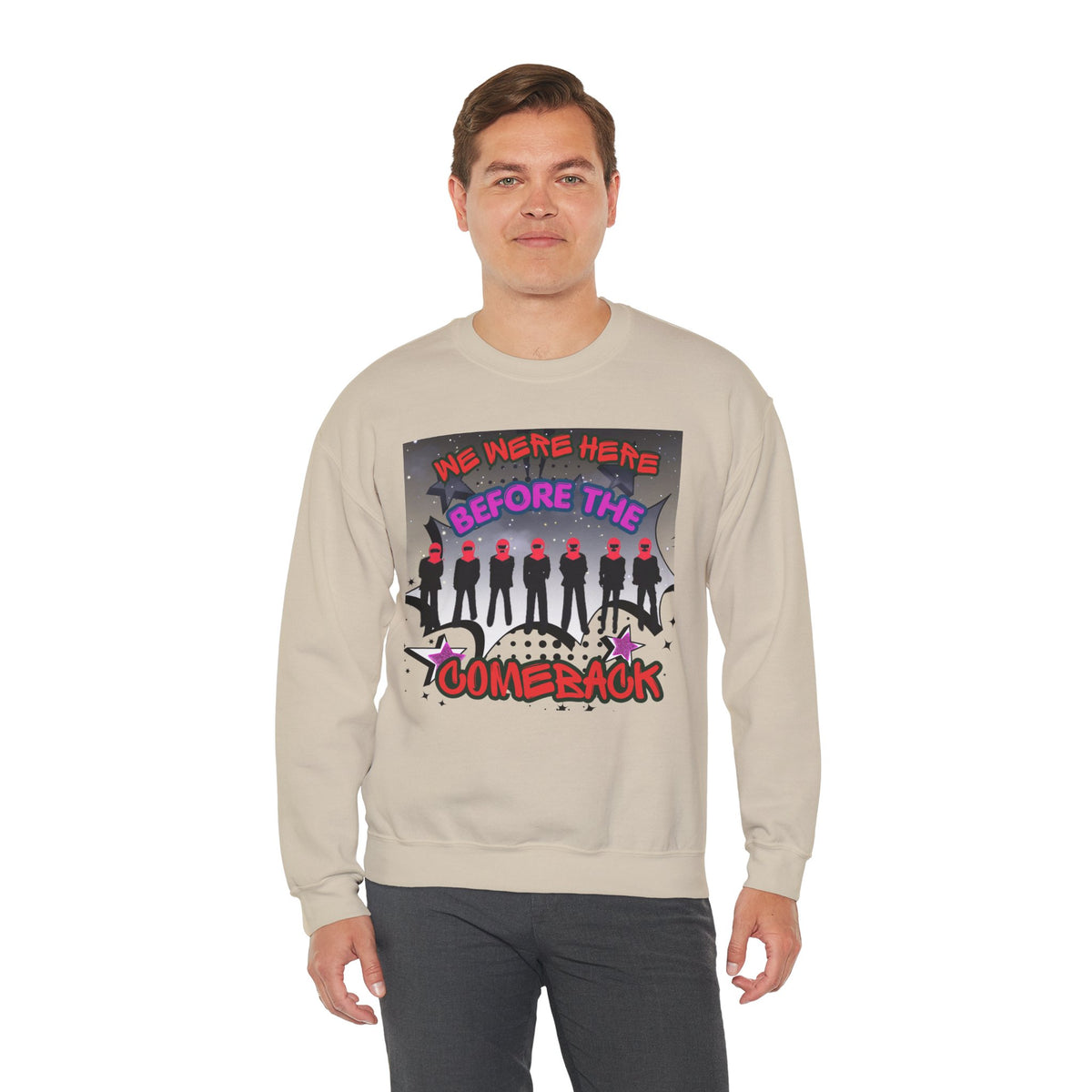 Crewneck Sweatshirt — BTS  the Comeback” Retro Pop Graphic