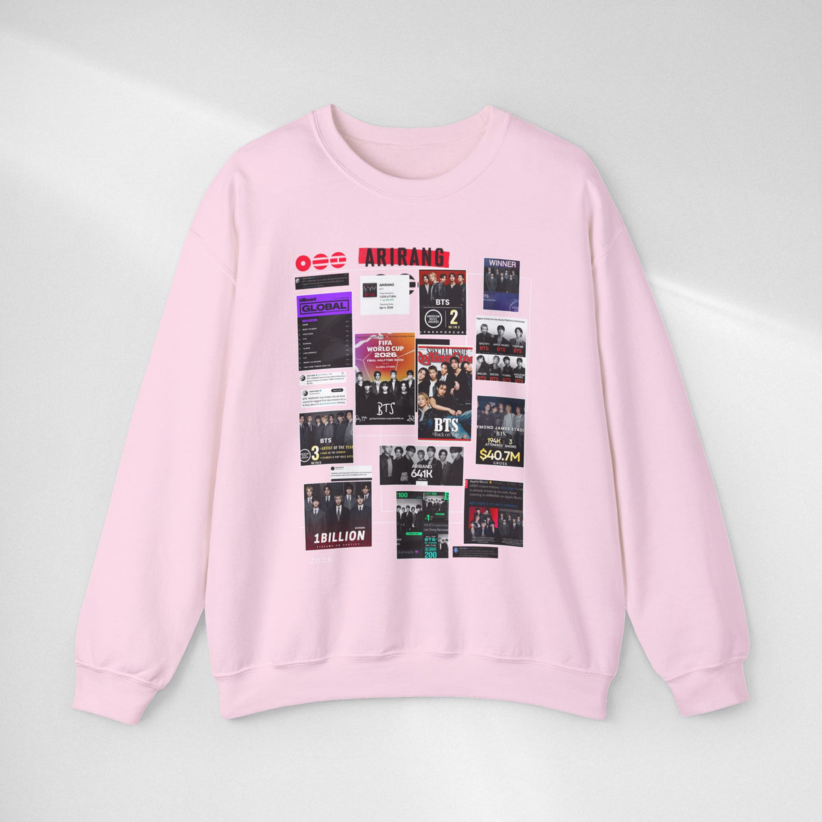 BTS Collage Graphic Crewneck Sweatshirt — Music Poster Design