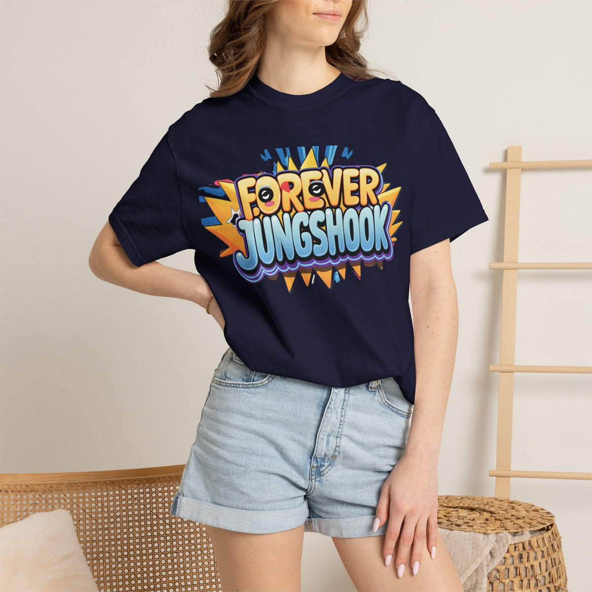 Forever Jungshook T-Shirt — Colorful Fan Graphic Tee