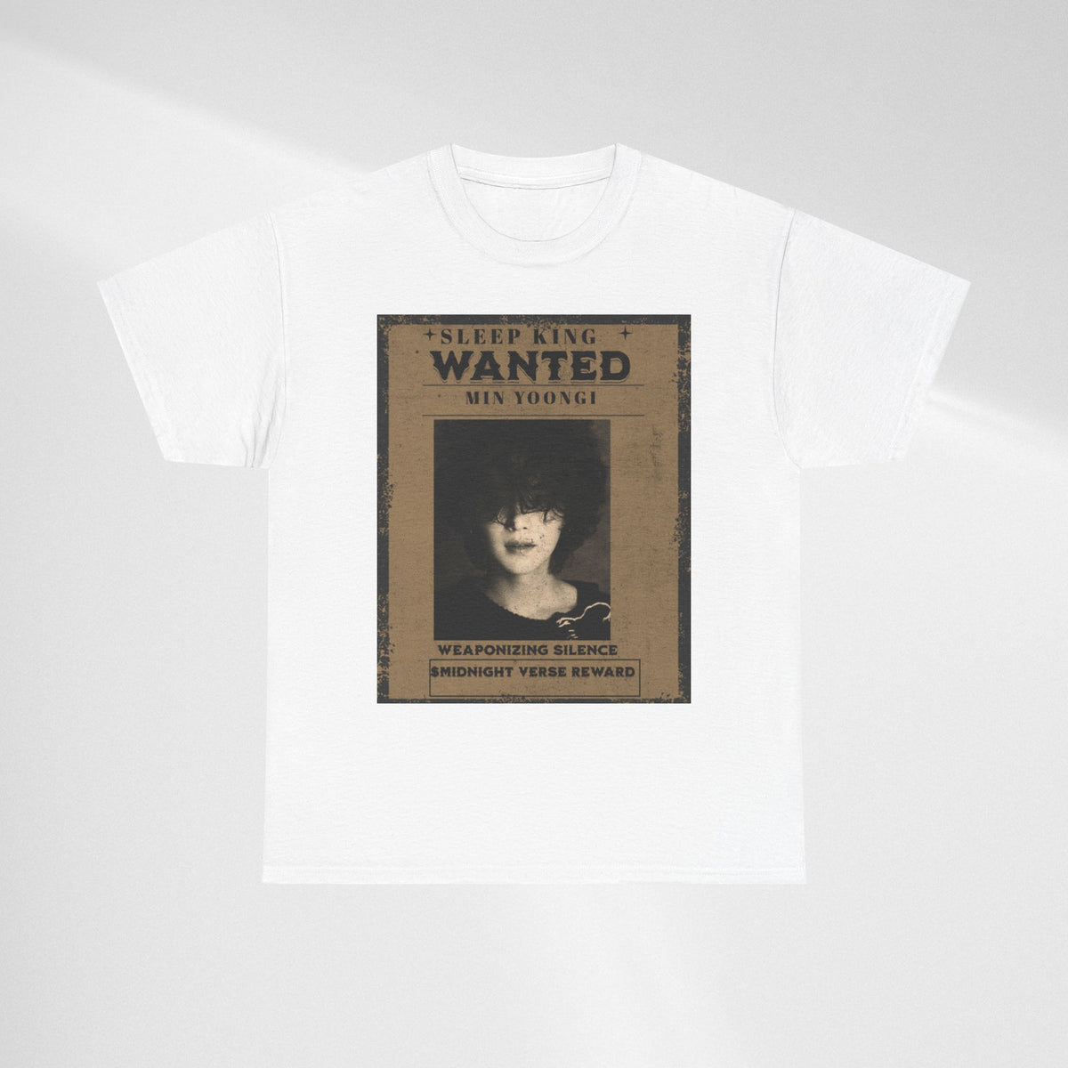 Suga Wanted Poster T-Shirt — "Sleep King Wanted" Vintage Horror Graphic Tee