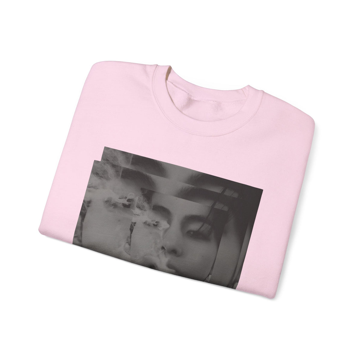 Graphic Crewneck Sweatshirt – Moody Collage Face Design