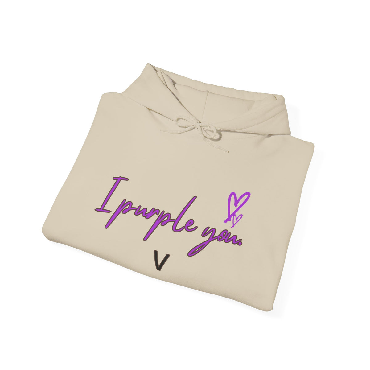 I Purple You Hoodie — K-Pop BTS Inspired Heart Script Sweatshirt