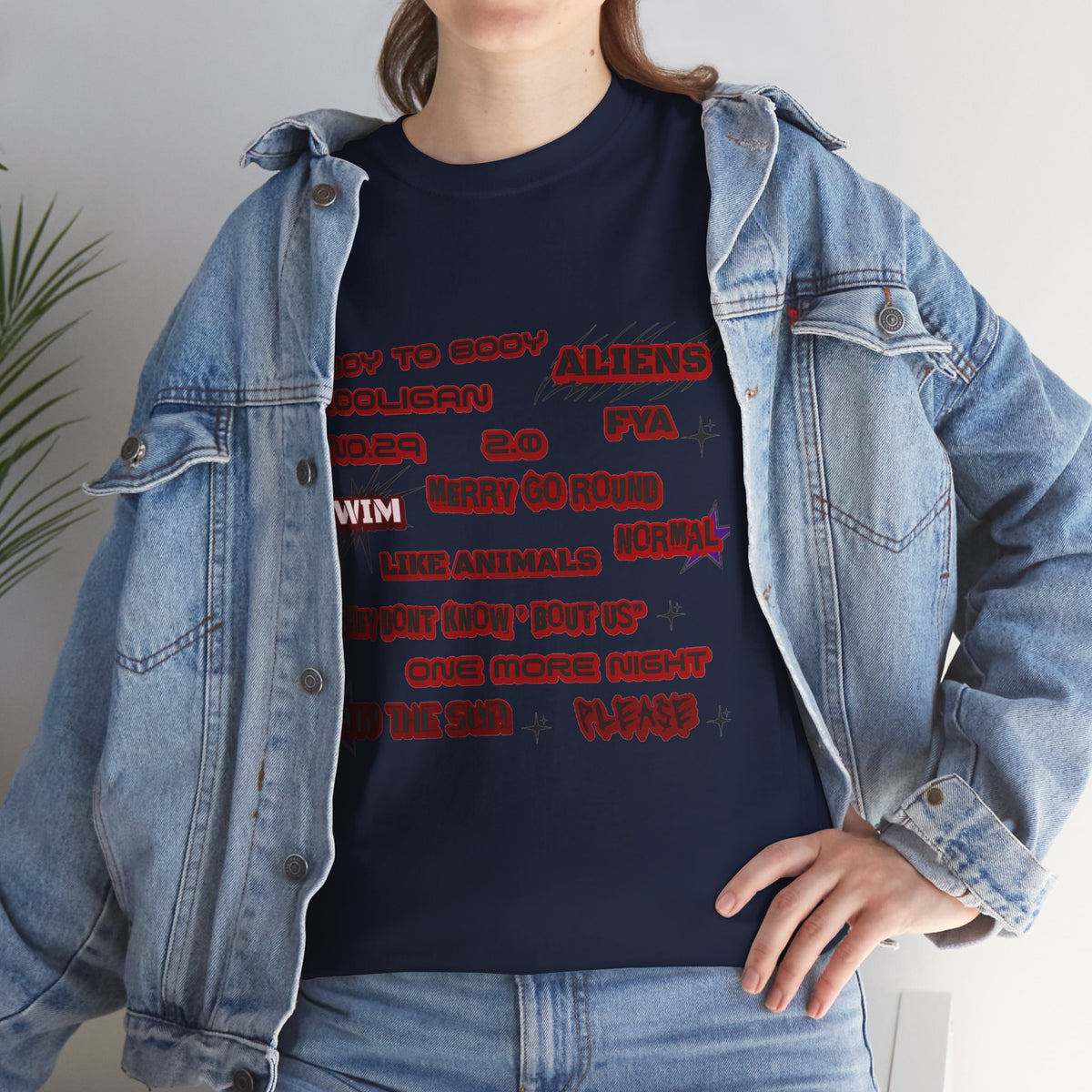 BTS ARIRANG Graphic Tee — Distorted Red Text Band Shirt