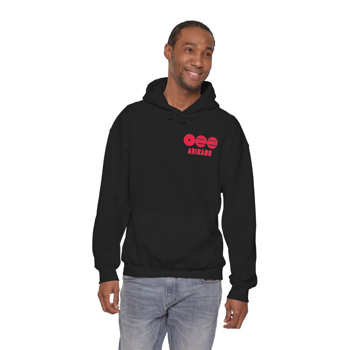Arirang Logo Hoodie — Minimal BTS Inspired White Pullover