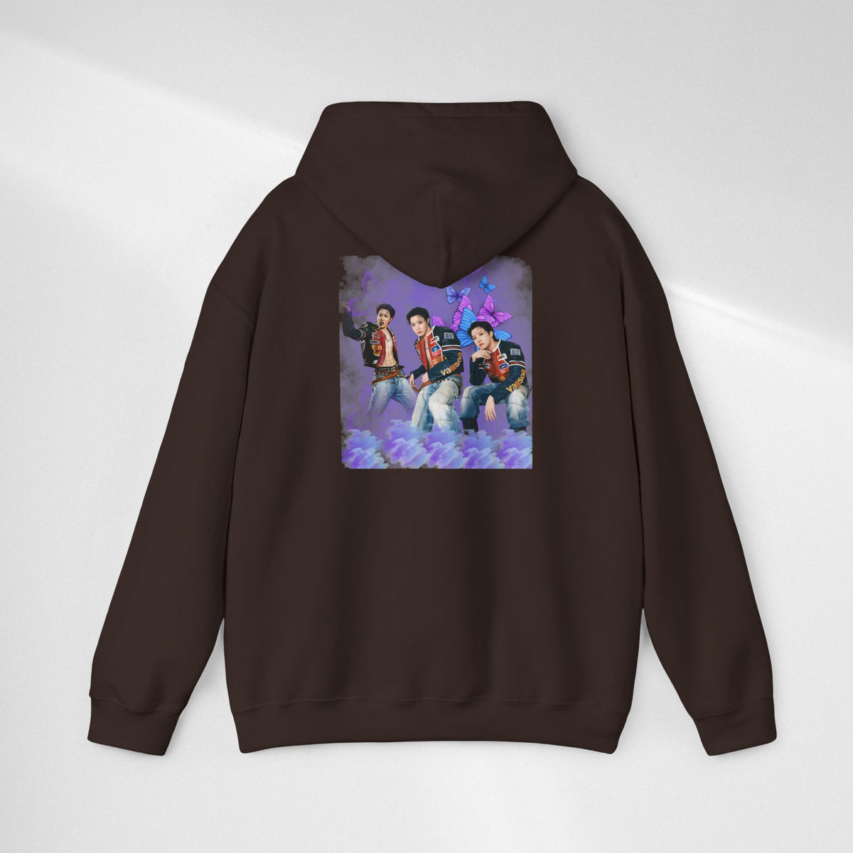 JHOPE Photo Hoodie — Purple Watercolor Floral Crew Sweatshirt