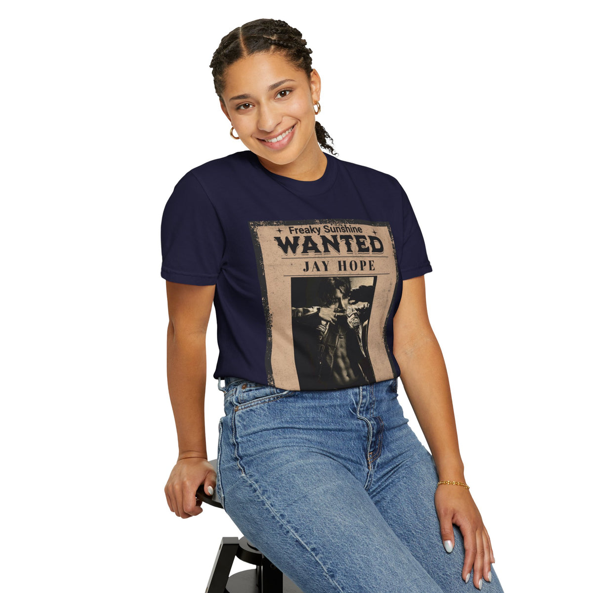 Wanted Poster Graphic T-Shirt — "Freaky Sunshine: Jay Hope" Vintage Style