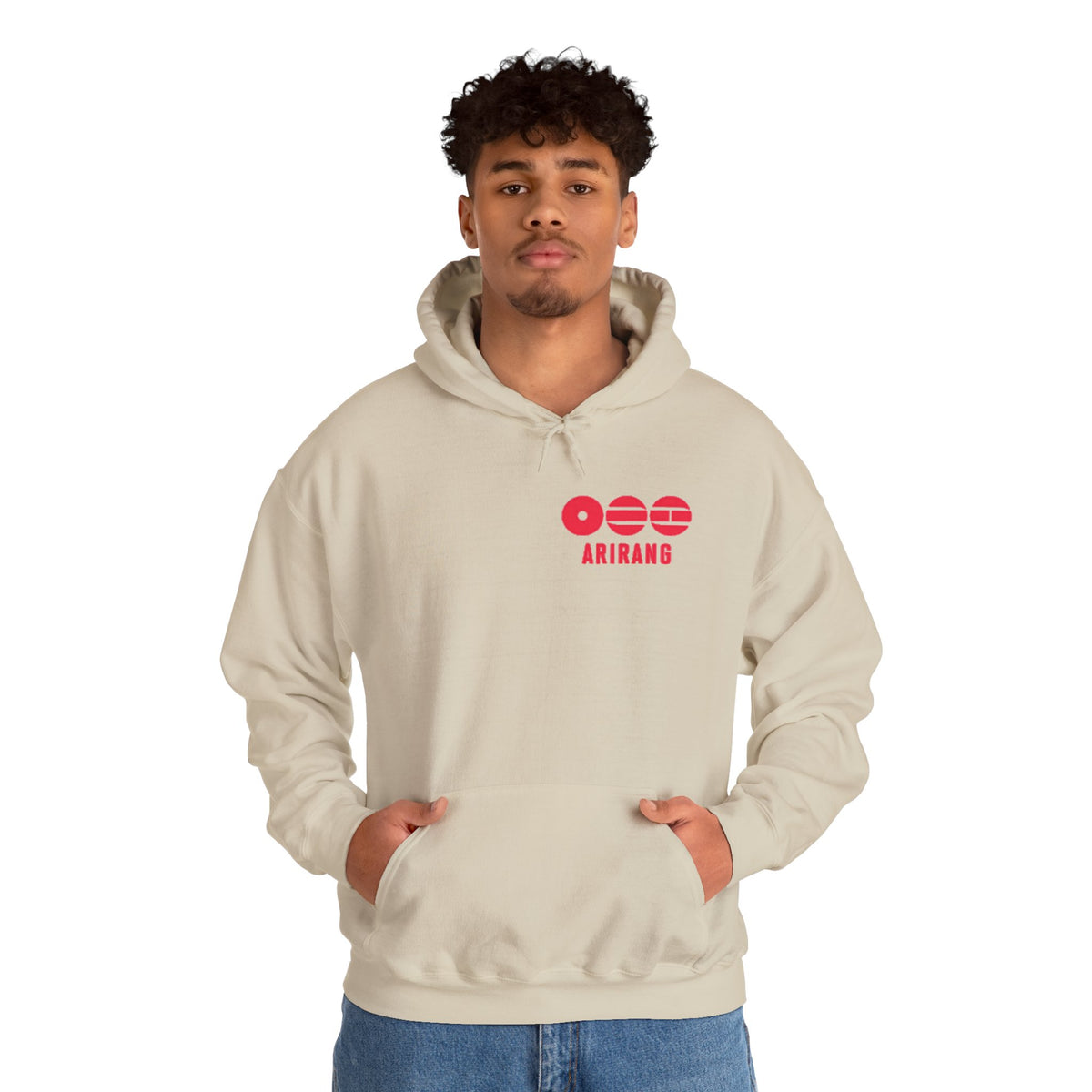 Arirang Logo Hoodie — Minimal BTS Inspired White Pullover